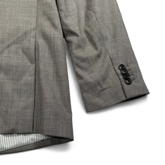 Banana Republic Tailored Fit Wool Blazer Silver Grey Mens 42R‎ Suit Jacket NWT